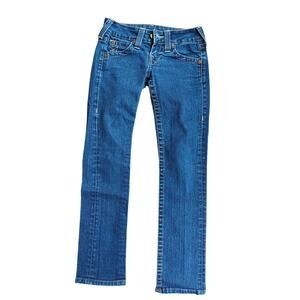 True Religion Womens Skinny Jeans Size 24 Made in USA Dark Wash Denim
